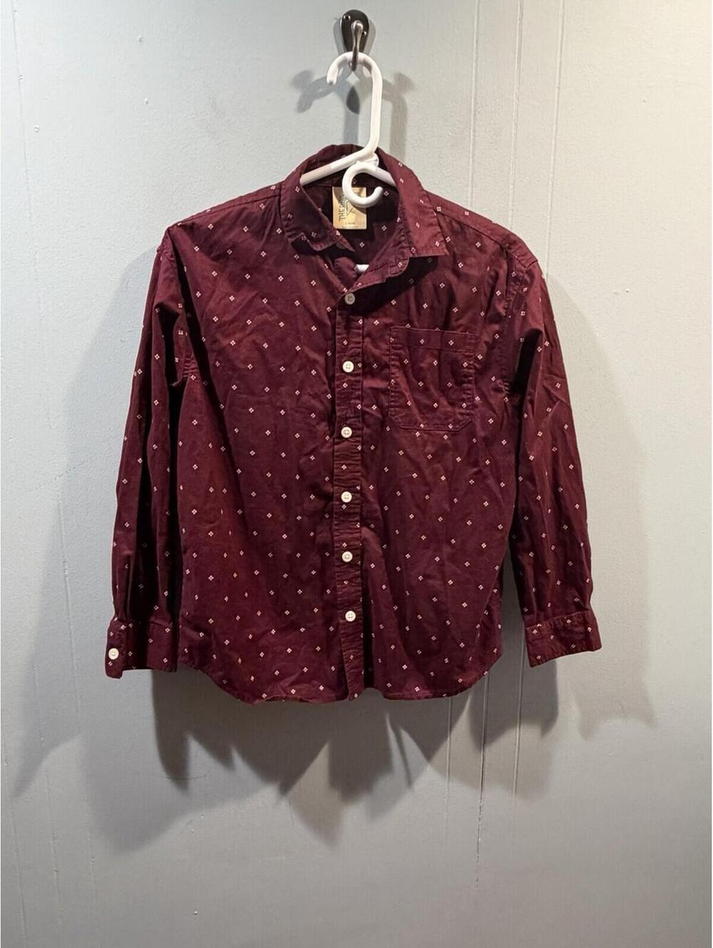 Kids Boys Thereabouts Long Sleeves Shirts Size Large 14/16 Burgundy